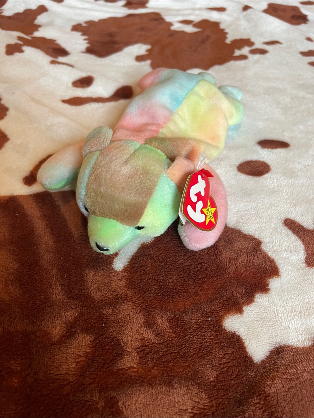 Ty Pastel Tie-Dye Bear Plush in Pink, Yellow, Blue, Green